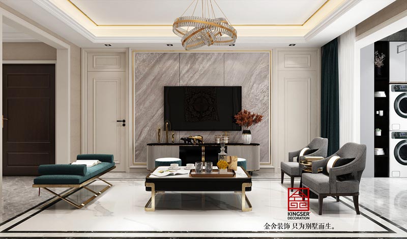 融創(chuàng)中心180平米美式輕奢風格裝修設計