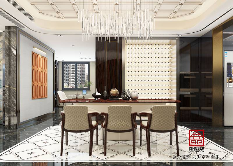融創(chuàng)臻園壹號港式輕奢風(fēng)格餐廳裝修設(shè)計(jì)